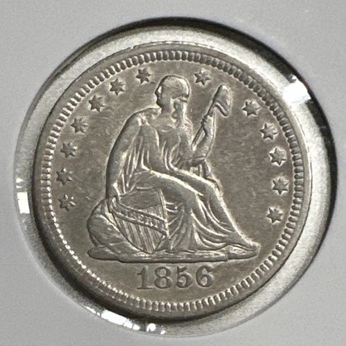1856 Seated Liberty Quarter Silver Business Strike US Coin