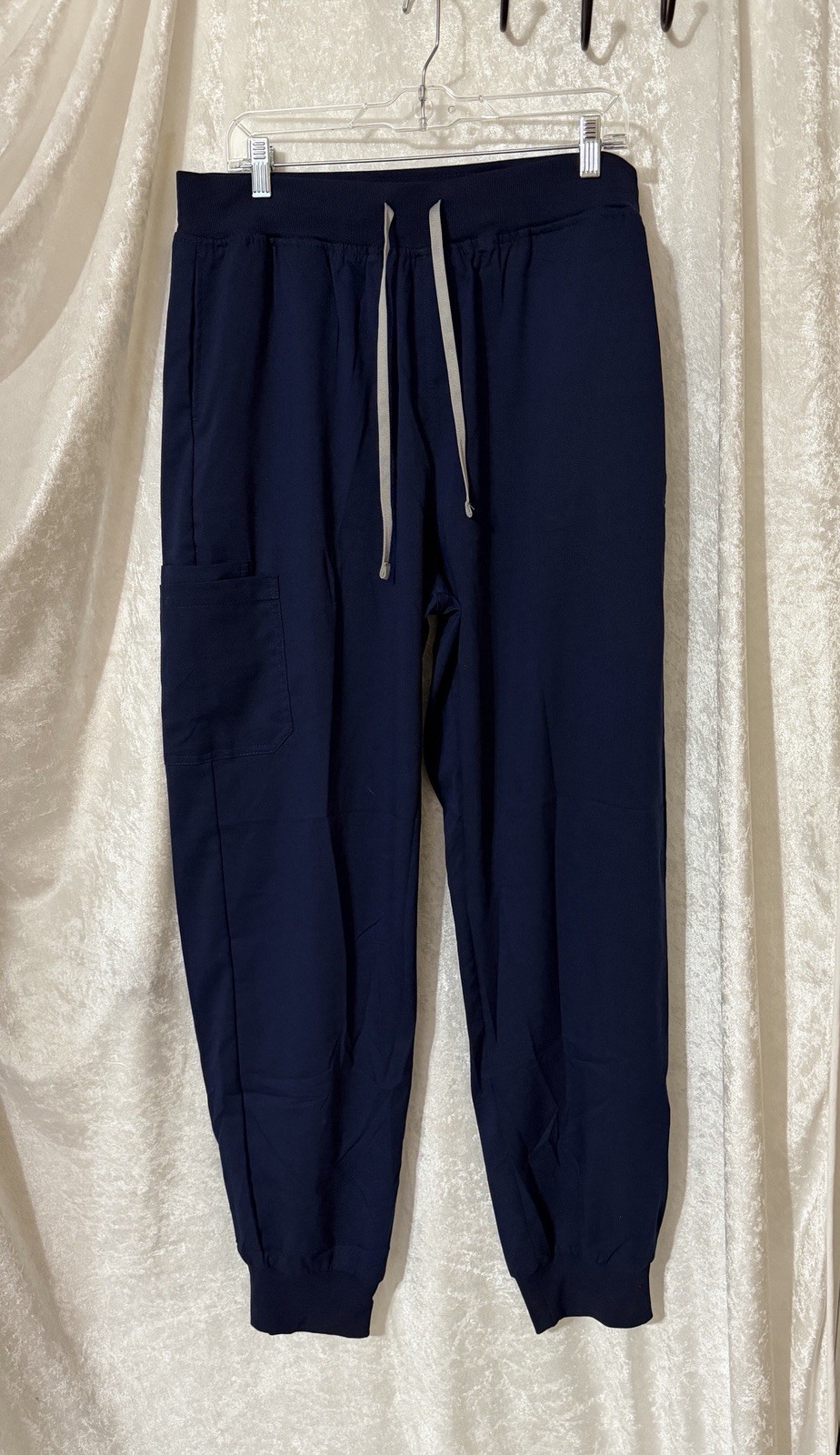 White Cross Pants Women's XXL Navy Blue Jogger Scrub