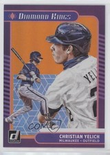 2021 Panini Donruss Diamond Kings Holo Orange Christian Yelich #24 00gy