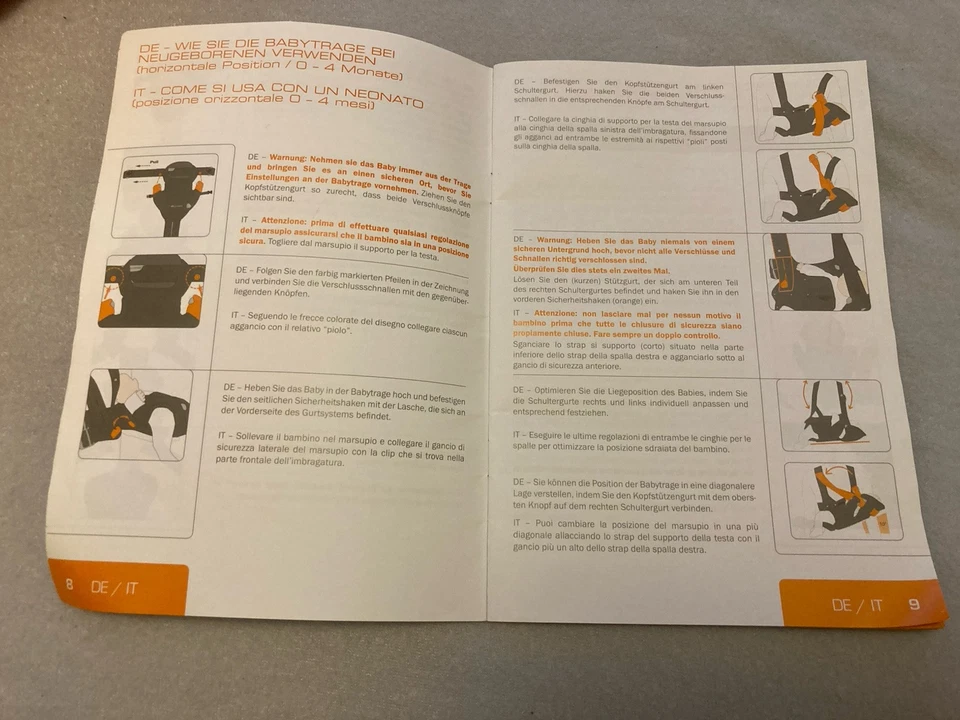 CYBEX i. GO Babytrage, Bauchtrage, Click, Orange, von Geburt bis ca. 1 Jahr - Bild 4 von 4