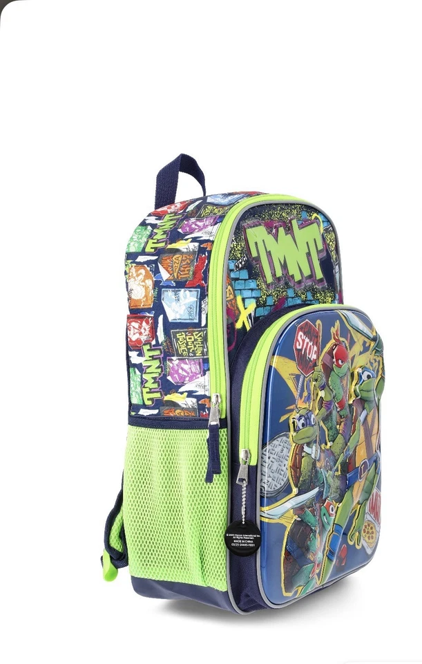 Mochila NINJA TURTLES 17" tamaño completo que brilla en la oscuridad con funda para computadora portátil nueva con etiquetas. Nuevo Foto 3 de 4
