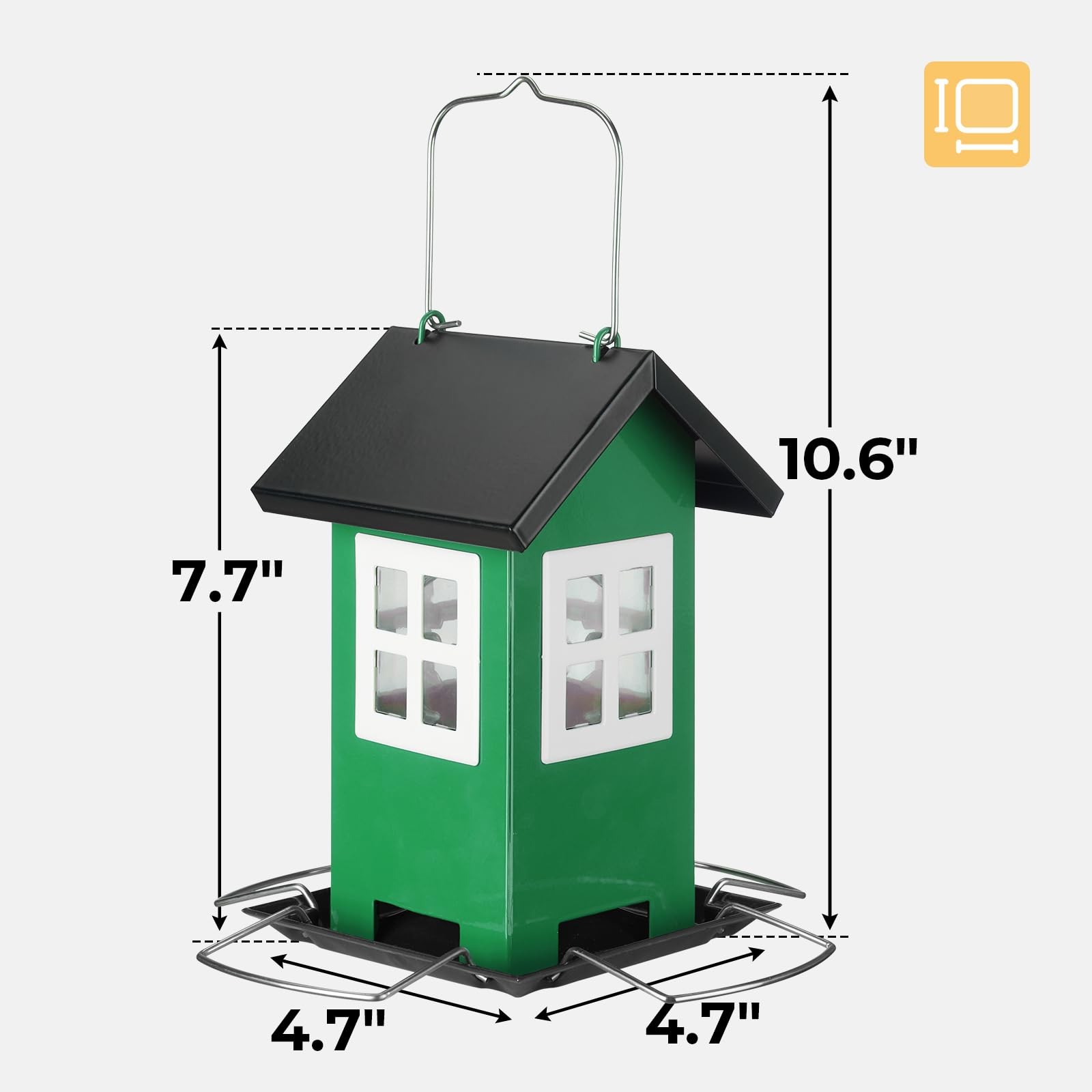Bird House Feeders for Outdoors Hanging-Metal Wild with 4 Ports Country Design