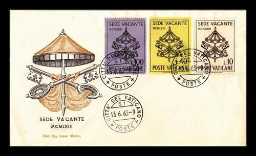 Dr Jim Stamps Vatican City 1963 Sede Vacante MCMLXIII 3v Set First Day Cover