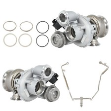 For BMW X5 X6 V8 550i 750i Twin Turbo Kit w/ Turbocharger Gaskets & Oil Line CSW