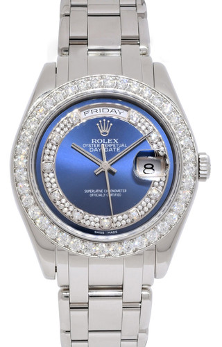 Rolex Masterpiece Platinum Blue Myriad Diamond Dial/Bezel 39mm Watch K 18946