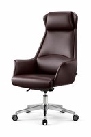 Ergonomischer Chefsessel Aus Leder Mit Hoher RüCkenlehne Und Rollen