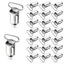 Demearly 25 PCS 1" Suspender Clips Metal Pacifier Clip Holder for Pacifiers D...