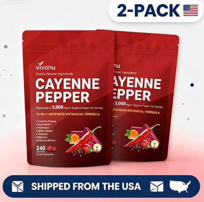 2pc VivoNu Cayenne Complex   Vitamin E D3+K2 Grape Seed, Hawthorn & Beetroot-*
