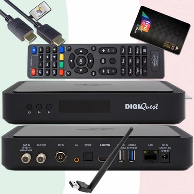 Récepteur Combo Sat 4K UHD DIGIQuest Q99 avec Smartcard TiVuSat + WiFi Stick - Photo 1/4