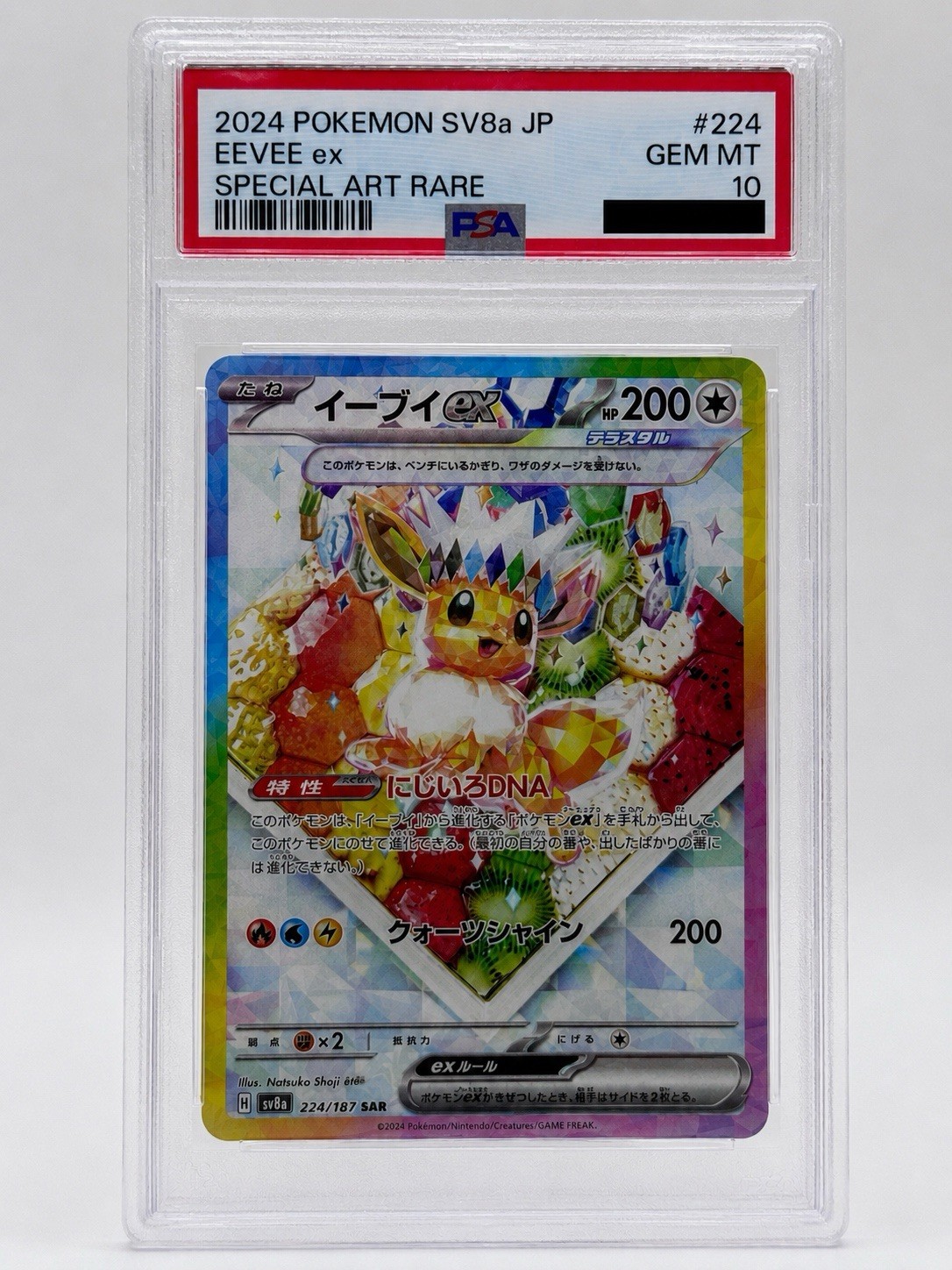 PSA 10 Eevee ex 224/187 SAR POKEMON Terastal Festival ex sv8a JAPANESE