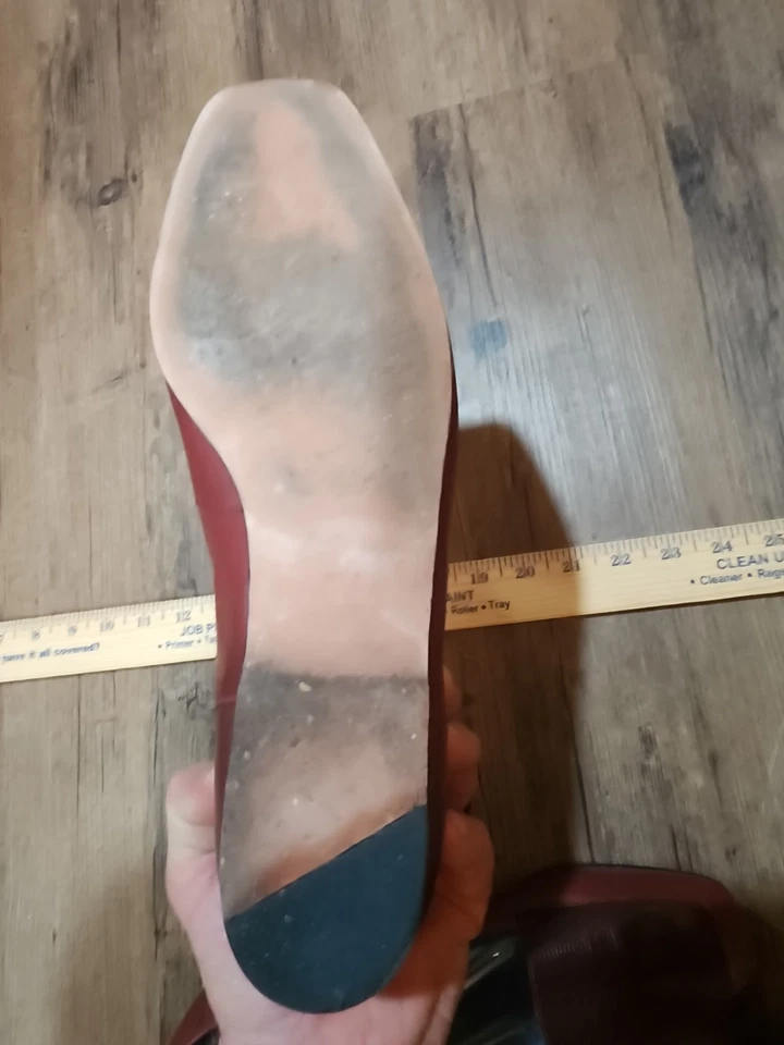 Enzo Angiolini  ‘Liberty’ Burgundy Leather Flats Women's Size 10M Brazil - Image 4 of 4