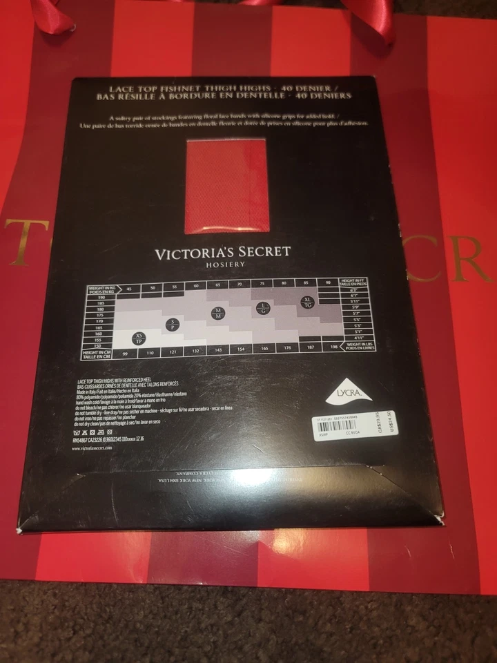Victoria Secret кружева верхний бедра высоты рыболовная сеть белье чулочно-носочных изделий красный размер XSMALL новый с Ярлыками - Изображение 2 из 4