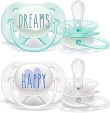 Philips Avent Ultra Soft Pacifier, Pack of 2 - BPA Free Pacifier for Babies
