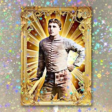 Amos Alonzo Stagg Holographic Golden Icon Art Card 01/10 Starpop Signed Print