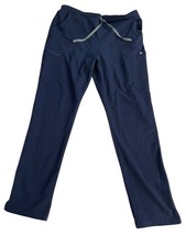 Womens FIGS Technical Collection Navy Scrub Pants XL Tall Cargo Zip Pocket