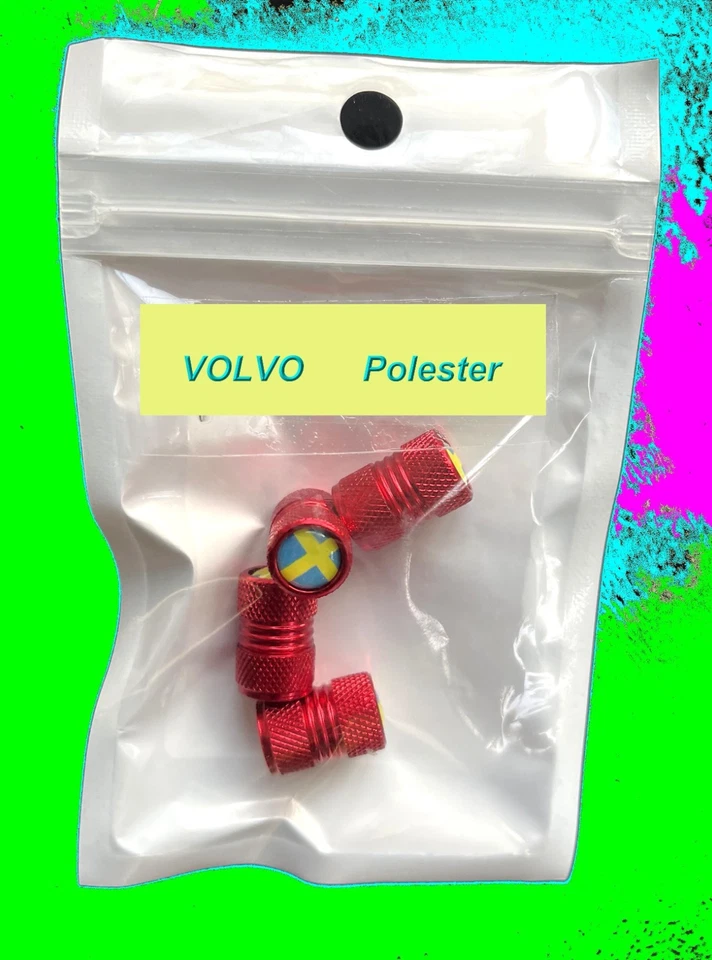 Volvo, juego de tapas de válvulas, Polestar, tapa de válvula, tapas de válvulas, bandera Suecia - Imagen 2 de 4