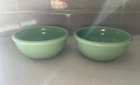 Set of 2 Vintage Fire King Jadeite Rolled Rim Cereal Bowls 5"
