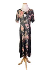 Vintage 1990s Size S Black Lace Floral Dress ...
