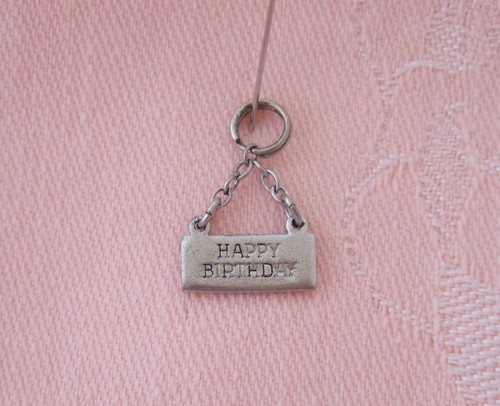 Vintage HANGING HAPPY BIRTHDAY SIGN WELLS Sterling Silver Charm