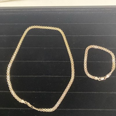 Sterling Silber guter Faden 925 flache Mesh Kette 18  Halskette & 8  Armband Set
