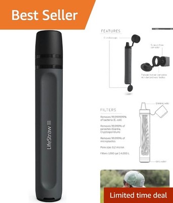 Compact Peak Series Water Filter Straw for Emergencies - 1,000 Gallon Capacity