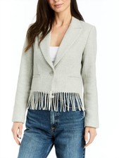 Drew Lillith Single-Button Blazer Pearl