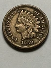 1859 Indian Head Cent Penny - Copper-Nickel - 1 Year Type (no Shield) (59a)