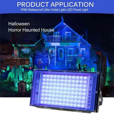 50W LED UV Schwarzlicht Strahler Fluter Wasserdicht Scheinwerfer Party Dekor - Bild 1 von 4