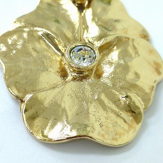 YVES SAINT LAURENT Halskette Blume Kristall Strass goldfarben Accessoires Damen - Bild 3 von 12