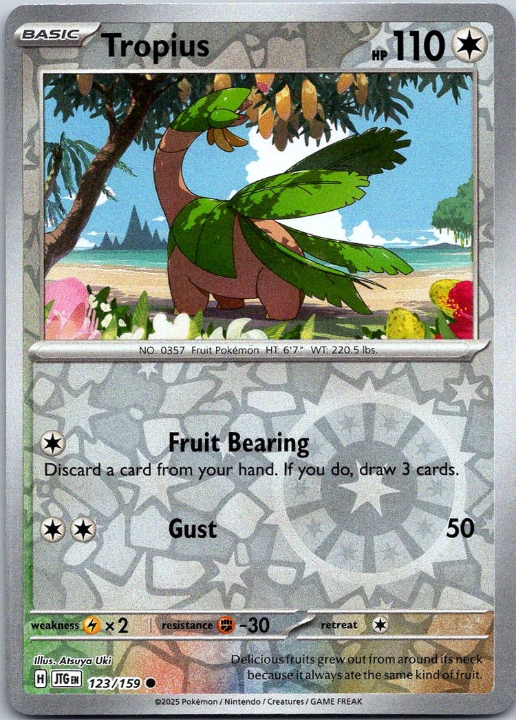 Tropius Reverse Holo Common SV09: Journey Together - 123/159 NM