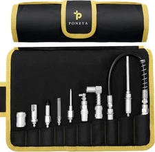 9 PCS Grease Gun Couplers, Quick Connect Greasing Accessory Kit with Grease