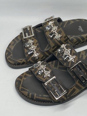 Fendi Feel Jewel Buckle Slide Sandals size 38 | eBay