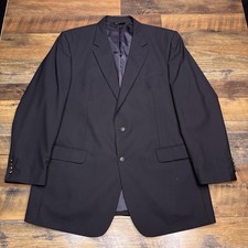 Jos A Bank Suit Jacket 50 Extra Long Black Wool Metal Buttons Blazer
