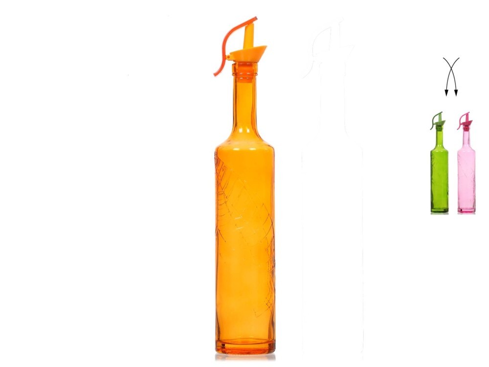 Glass Oil Dispenser With Measuring Cap Assorted Color 0.5L Crazystock Selection