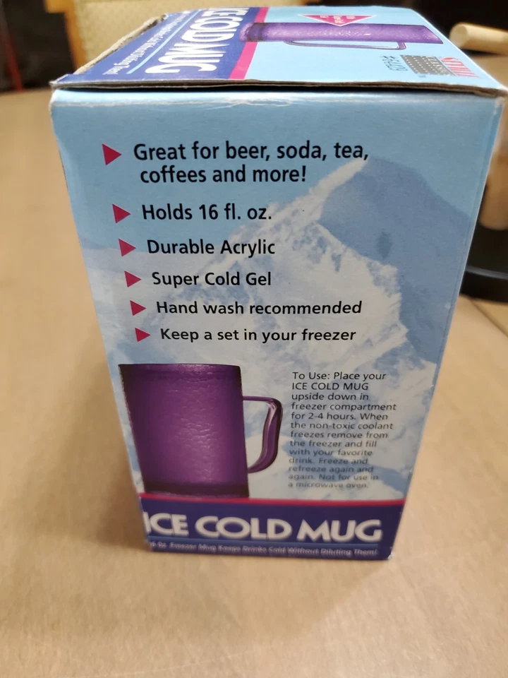 Taza congeladora vintage 1994 Sevilla Classics Ice Cold 16 oz púrpura acrílico Foto 2 de 4