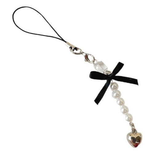 Sweet Bowknot Heart Bead Pendant Phone Straps Bag Charm Key Decoration Chain - Zdjęcie 12 z 12