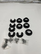 Heavy Duty Stainless Steel Closet Pole Sockets Rod End Support with Screws Black