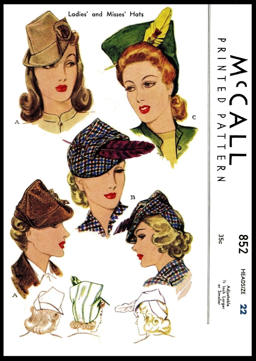 McCALL 852 Pattern Hat Beret Cap Chemo Size UK