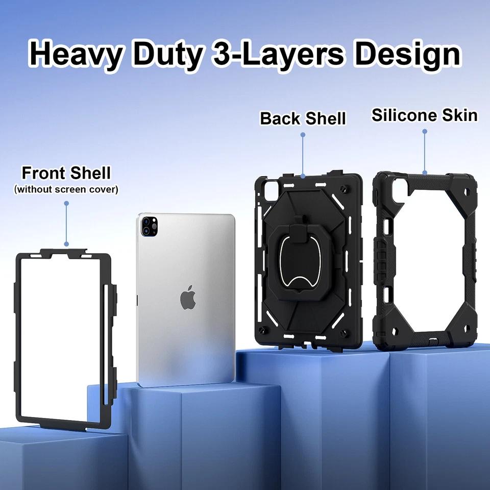 New For iPad Air Pro 11/13 inch Shockproof Heavy Duty Stand Case Cover - Image 4 of 4