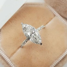 3.00 Ct Marquise Round Cut Simulated Diamond Engagement Ring 925 Sterling Silver