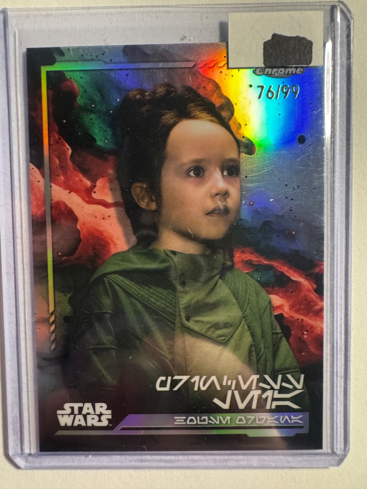 K280,308 - 2024 Topps Chrome Star Wars Aurebesh #AV69 Princess Leia #/99