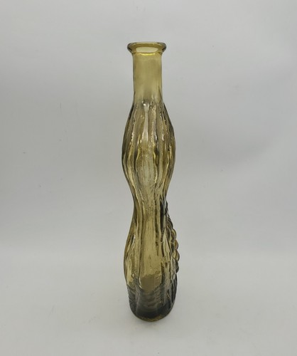 Empoli Italy Hourglass Amber Decanter Stelvia Italy Glass Grapes No Stopper Vtg - Picture 7 of 13