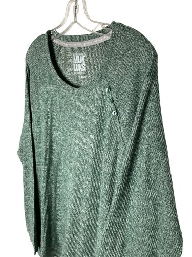 Top manga larga MUK LUKS Lumberjack Lounge acanalado cepillado A555452 verde talla XL nuevo - Imagen 3 de 8