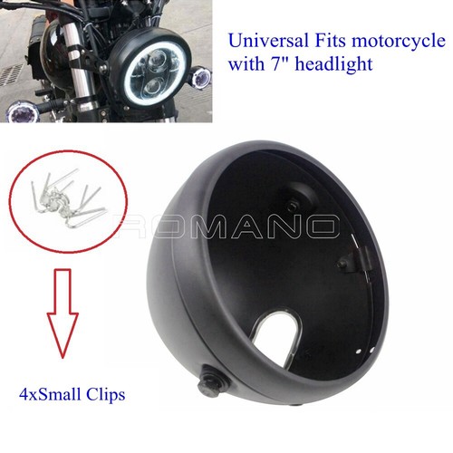 Motorcycle Headlamp Housing Bucket Cover Universal For Harley 7" Round Headlight - Afbeelding 1 van 8