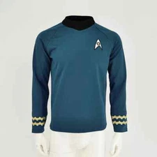 Cosplay The Original Series Spock Blue Top Shirts TOS Starfleet Uniform Costumes