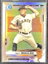 2021 Bowman Draft Chrome Matt Mikulski 1st Bowman Refractor #BDC-179 - Giants