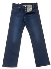 Levi's 501 Original Jeans Men 36x30 Blue Button Fly Straight Dark Wash IRREGULAR