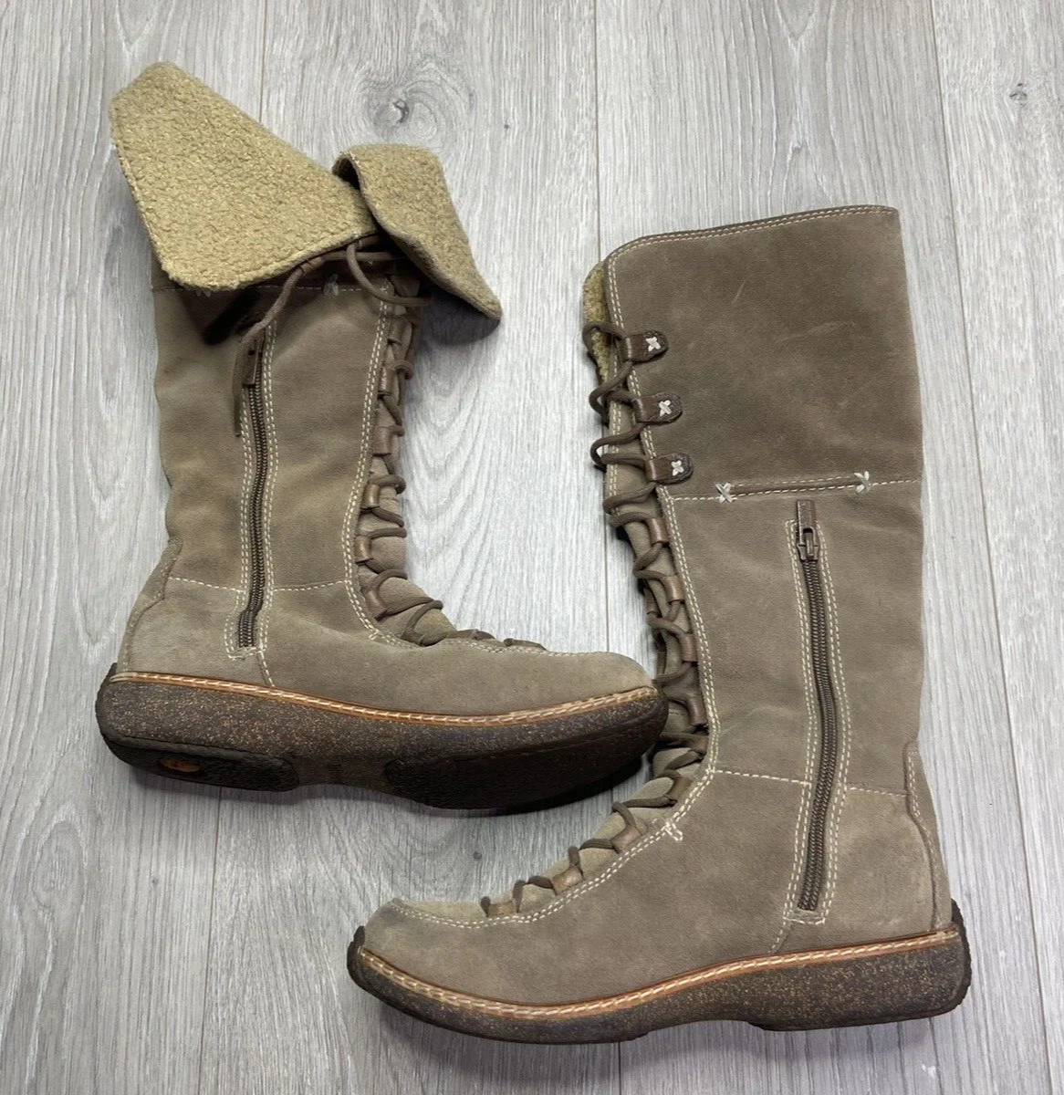 Stivali Timberland Moorland Hollace stringati foderati sherpa scamosciati marroni donna 7 5 pieghe