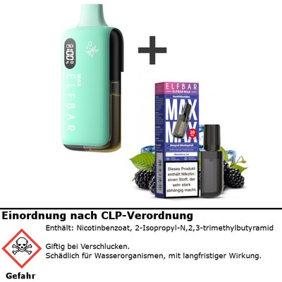 Elfbar Max 6000 Kit - Einweg E-Zigarette Vape Bundle 10ml 6000 Züge - Aufladbar