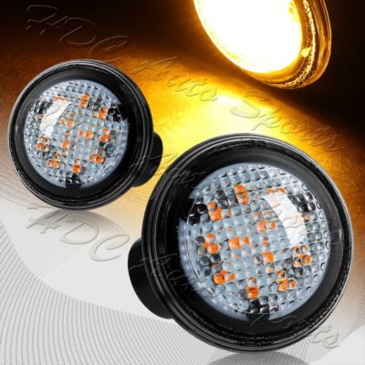 For 03-12 Range Rover L322 Clear Lens Amber LED Turn Signal Side Marker Lights